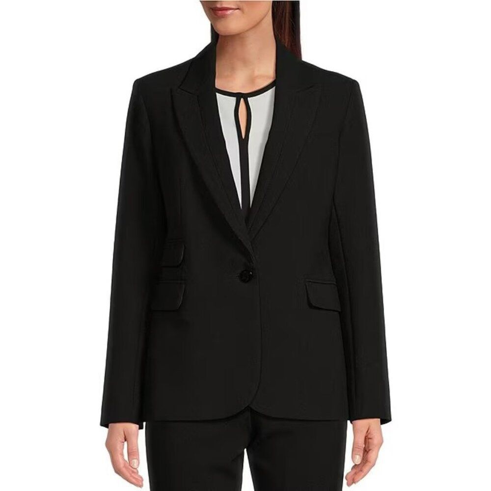 Karl Lagerfeld Paris Single Button Notch Lapel Long Sleeve Blazer - Size 8